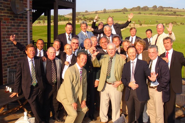 Members of the West Hove team celebrate with their guests from Le Golf du Sart