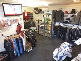 A selection of merchandise in the WHGC Pro Shop