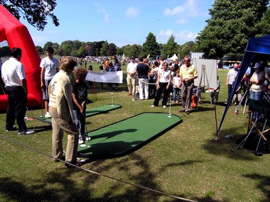 Putting holes at the Brighton & Hove International Festival of Sport in Preston Park
