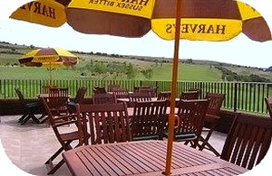 Wander out onto the terrace and enjoy the last of the fading sun